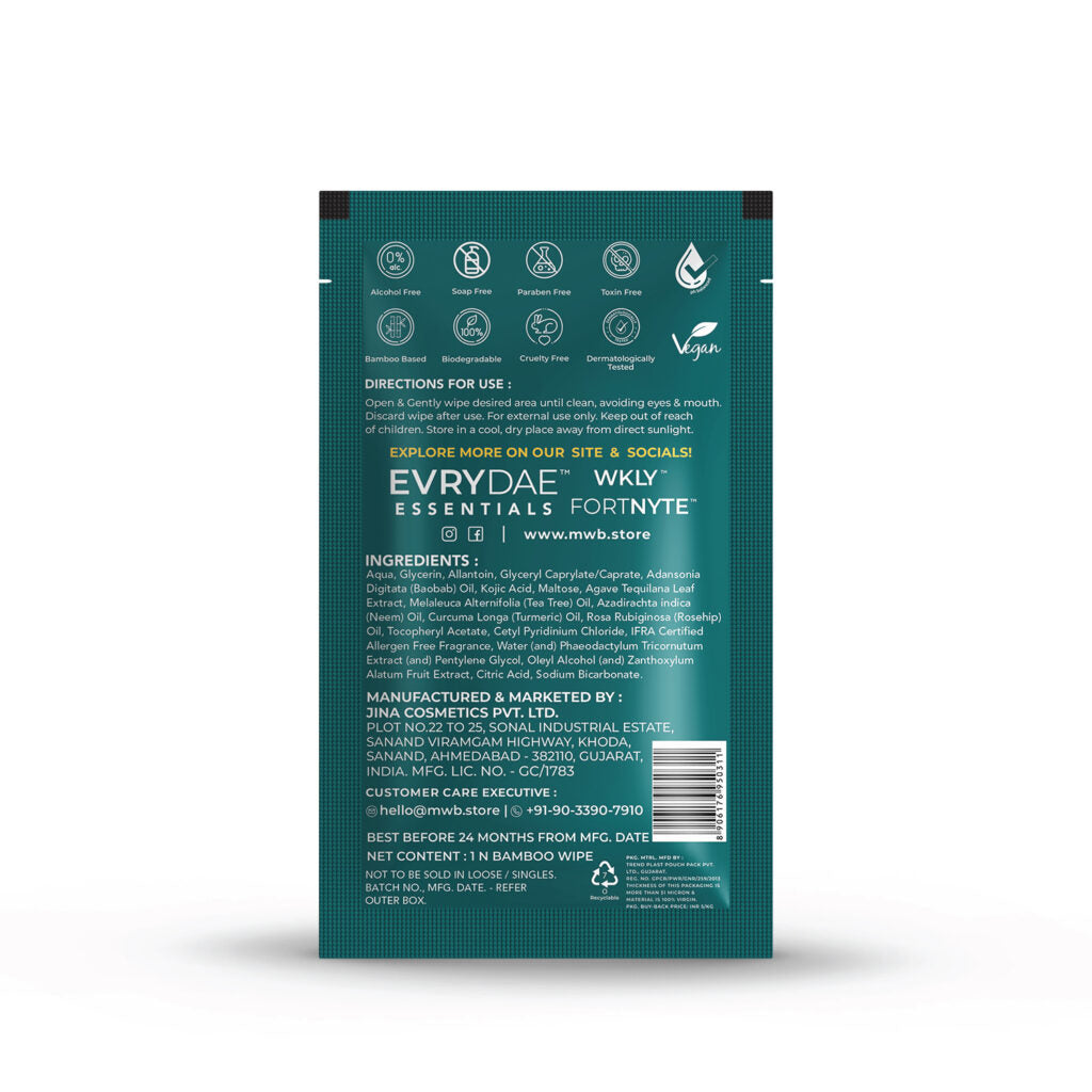 Acne Care Face Wipes 'Pack of 10’ By MW&B | EVRYDAE Essentials
